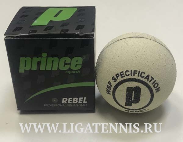 картинка Мячи для сквоша Prince Rebel x1 белый 1 желтая точка от магазина Высшая Лига