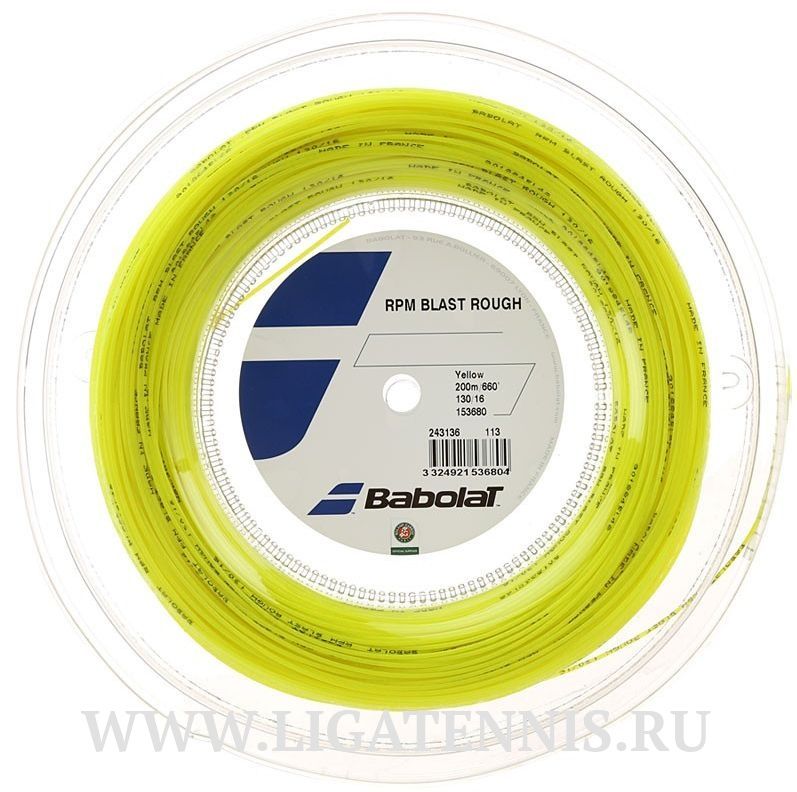 картинка Теннисная струна Babolat RPM Blast Rough Yellow Бобина 200 метров от магазина Высшая Лига